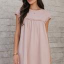  Oatmeal Ruffle Yoke Mini Dress