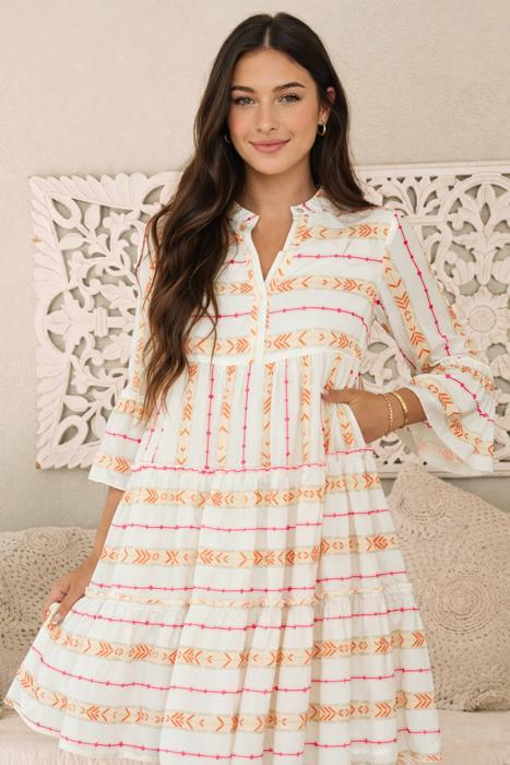 Fiesta Printed Tiered Mini Dress
