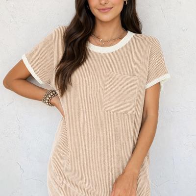 Ribbed Pocket T-Shirt Dress