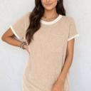  Ribbed Pocket T-Shirt Dress