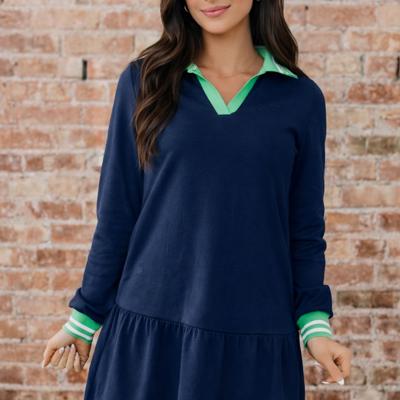 Navy Prep Ruffle Polo Mini Dress