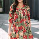  Botanical Bloom Ruffle Mini Dress