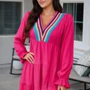  Fiesta Fringe Embroidered Mini Dress