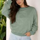  Sage Petal Applique Sweatshirt