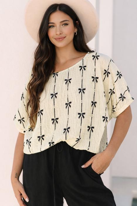 Bow Bliss Crinkle Top