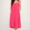  Rosé Flutter Flow Midi Dress