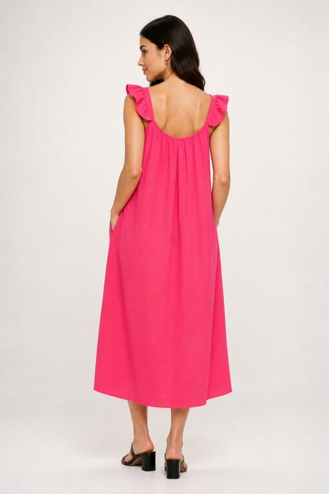Rosé Flutter Flow Midi Dress