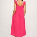  Rosé Flutter Flow Midi Dress