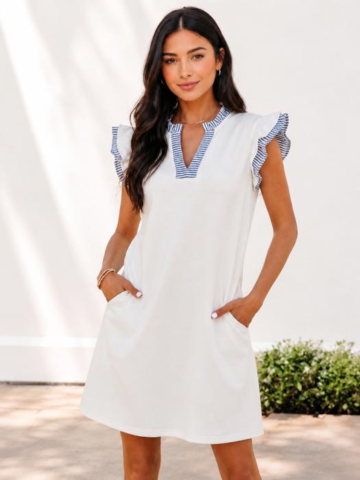 Seaside Charm Ruffle Shift Dress