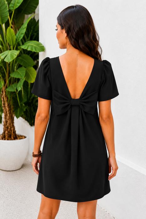 Midnight Bow Affair Mini Dress