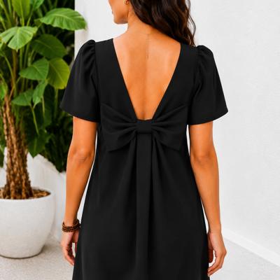 Midnight Bow Affair Mini Dress
