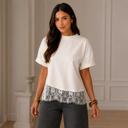  Ivory Whisper Lace Hem Top