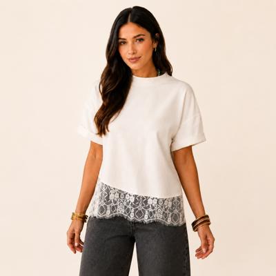 Ivory Whisper Lace Hem Top
