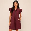  Crimson Romance Ruffle Dress
