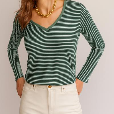 Forestline V-Neck Stripe Top