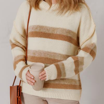 Caramel Drift Striped Sweater