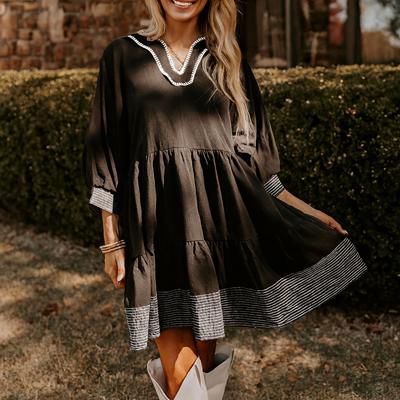 Twilight Contrast Tiered Dress