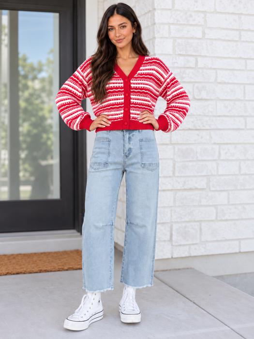 Blue Wander Cropped Barrel Jeans