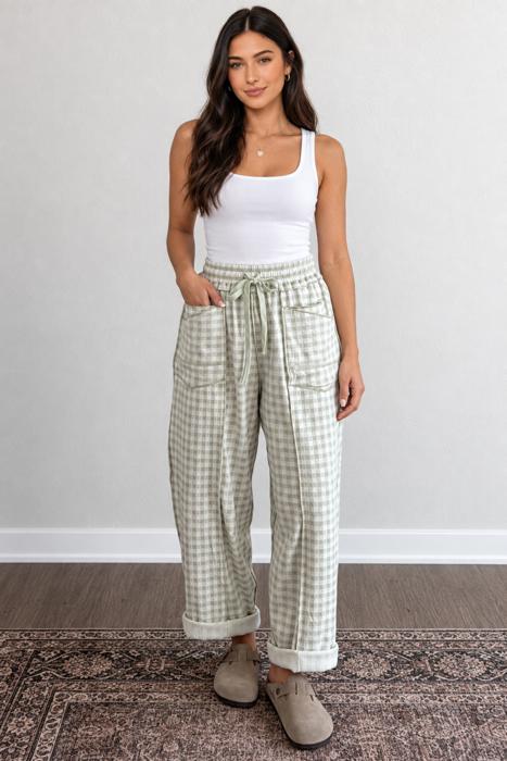 Evergreen Plaid Pocket Pants
