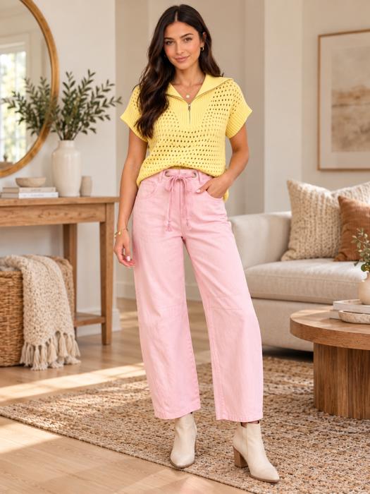 Blush & Bold Barrel Jeans