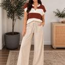  Apricot Stripe Drawstring Pants