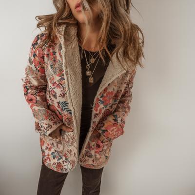 Boho Bloom Sherpa Jacket