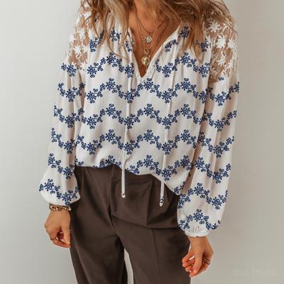 Midnight Bloom Embroidered Blouse