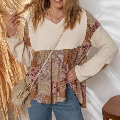 Paisley Patchwork Waffle Top