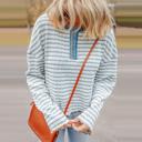 Coastal Stripes Henley Sweater