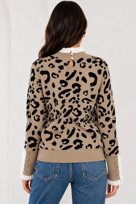 Wildly Romantic Lace Trim Sweater