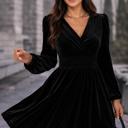  Midnight Velvet Wrap Mini Dress