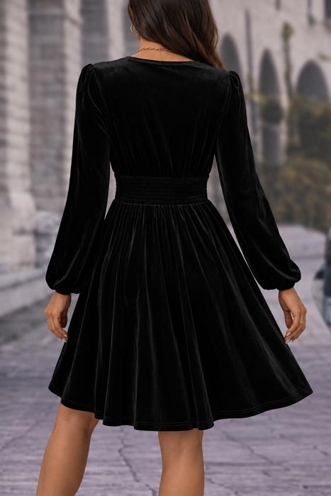 Midnight Velvet Wrap Mini Dress