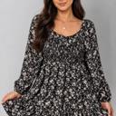  Midnight Floral Smocked Mini Dress