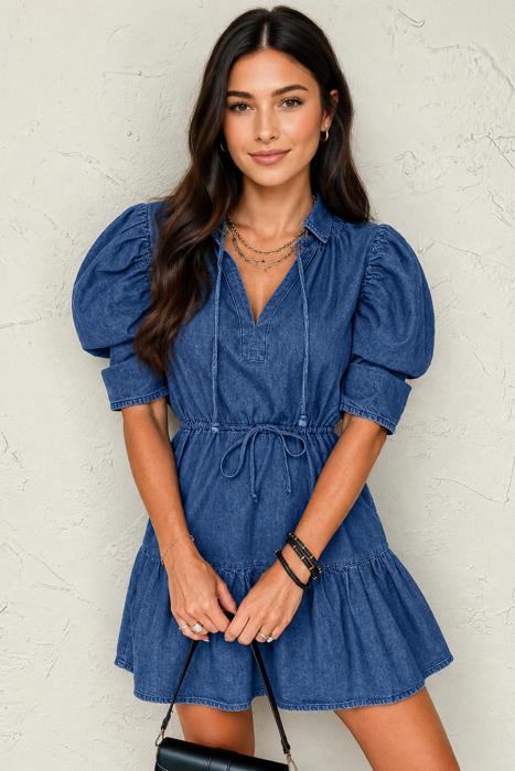 Indigo Ease Denim Mini Dress