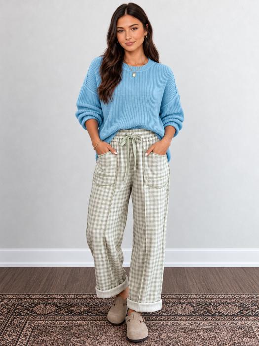 Evergreen Plaid Pocket Pants