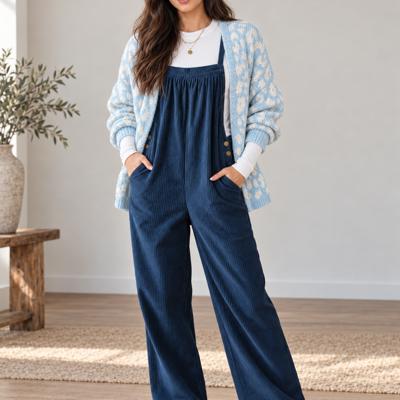 Teal Corduroy Easy Overalls