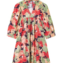  Botanical Bloom Ruffle Mini Dress