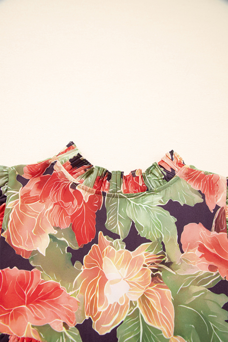 Botanical Bloom Ruffle Mini Dress