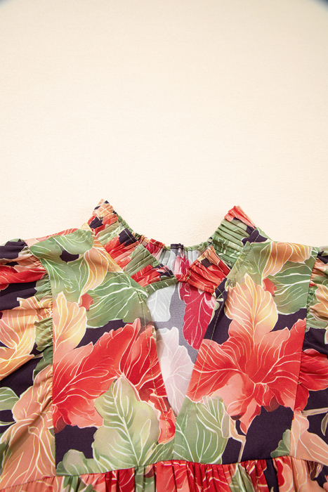 Botanical Bloom Ruffle Mini Dress