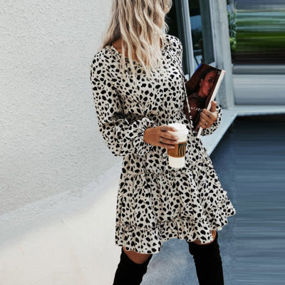 SALE!  Last Piece - Size S - Abstract Dots Long Sleeve Dress