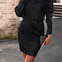 Black Small Off Shoulder Sparkle Dress