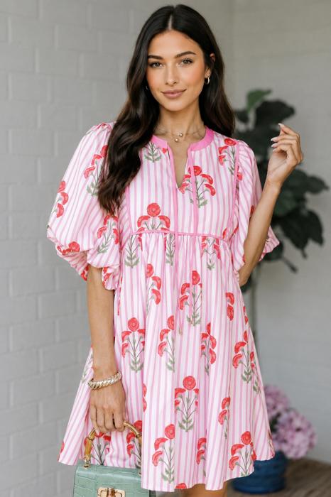 Blush Garden Stroll Babydoll Dress