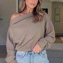  Soft Embrace Off-Shoulder Waffle Top