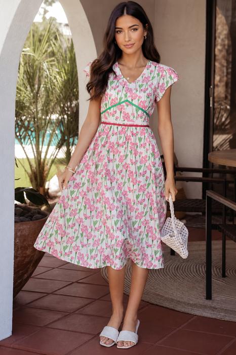 Blushing Meadow Midi Dress