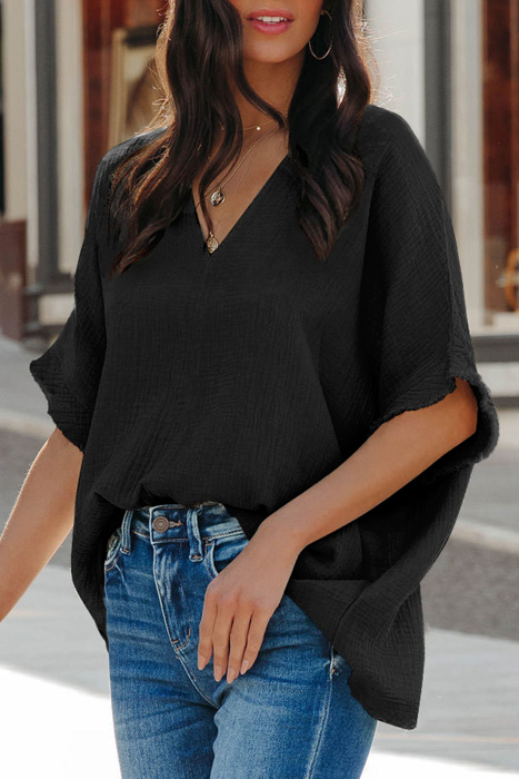 Serenade Crinkle Dolman Cotton Top