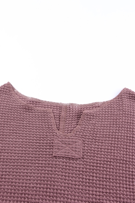 Mauve Bliss Waffle Knit Top