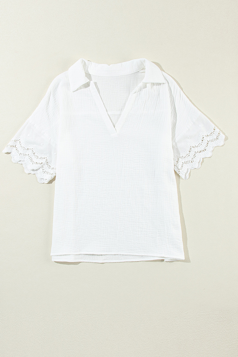 Lace Whisper Crinkle Blouse