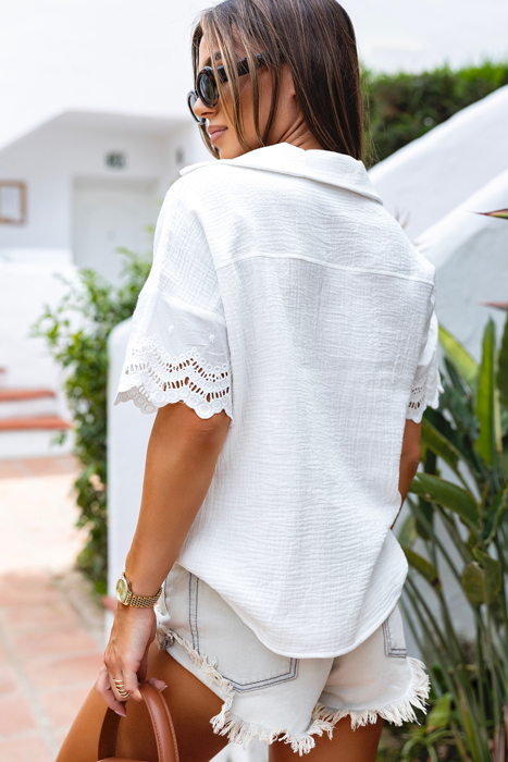 Lace Whisper Crinkle Blouse