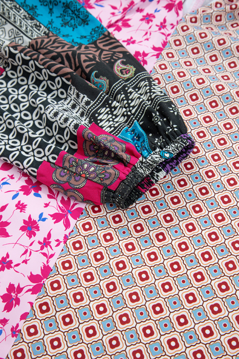Boho Patchwork Tie Blouse