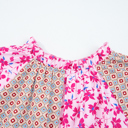  Boho Patchwork Tie Blouse